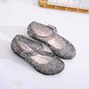 Girls Kids Summer Crystal Sandals Princess Jelly High-Heeled Clogs Shoes Princess Cosplay Party Dance Shoes