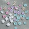 50Pcs Rose Flower Nail Art Decorations with Mini Pearls Resin Flower Nail Art Charms for DIY Acrylic Nails Bride Nail