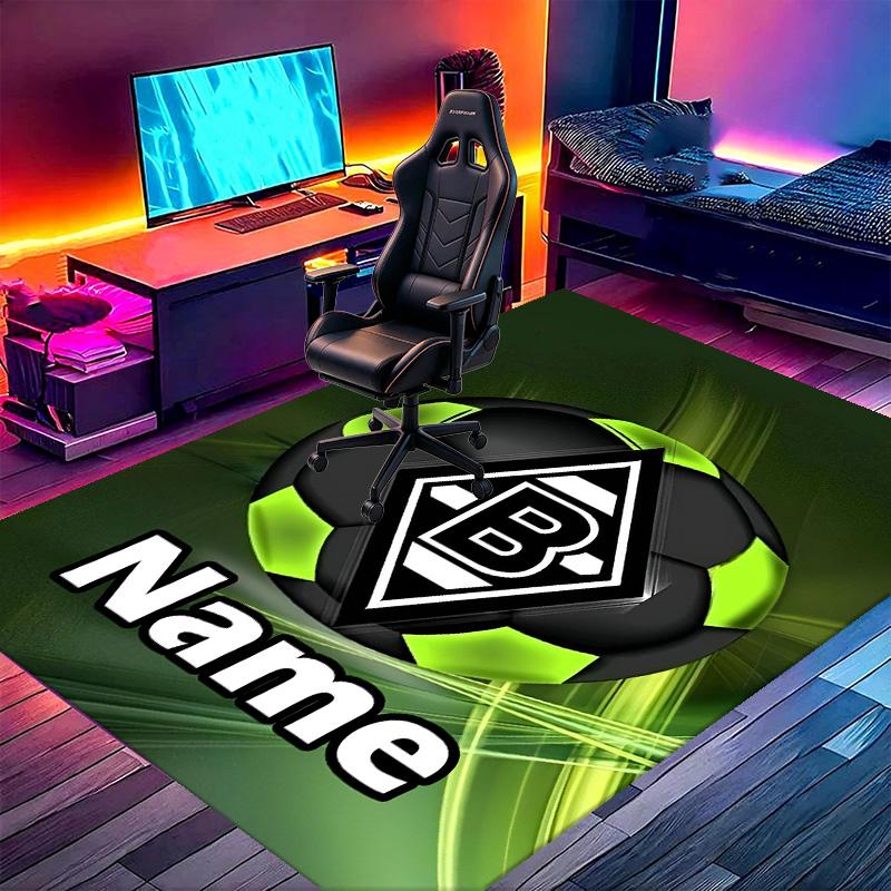 Benutzerdefinierter Name Personalisierter Borussia Mönchengladbach Druckteppich, Vielseitiger Wohnkulturteppich, für Spielzimmer, Wohnung, Balkon, Eingangsbereich, Flur Geschenk