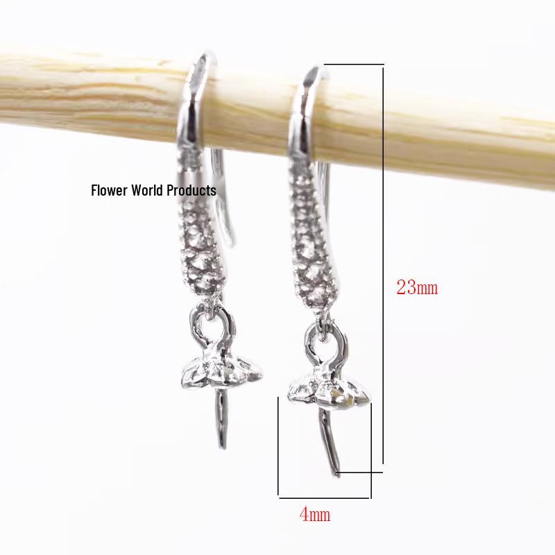 Sterling Silver Plated Earring Findings: Studs with Tray, Ear Hooks, Handmade Dangle Earrings Materials & Accessories.