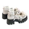 Fashion Women's Lolita Mary Janes Shoes 2025 Ankle-Wrap High Heels Platform Pumps Bow-Tie Rivet Chain Square Heel Buckle Strap Shoes