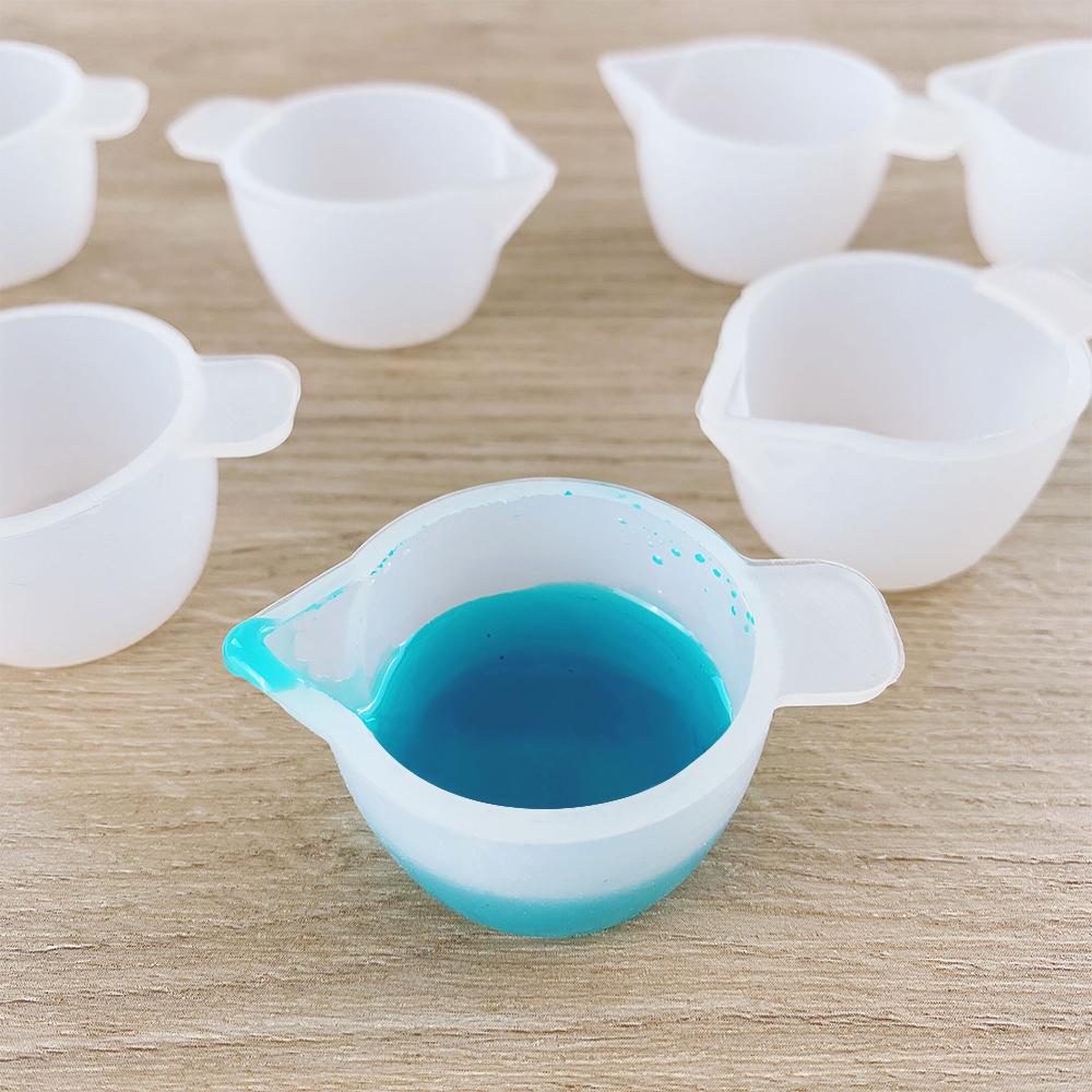 SZ032 Cupă de Amestecare Pigmenți Silicon DIY Reutilizabilă 5 Bucăți Mini Cupă Silicon pentru Nuanțare Culoare Instrumente Amestecătoare pentru Colorare Rășină Epoxidică UV