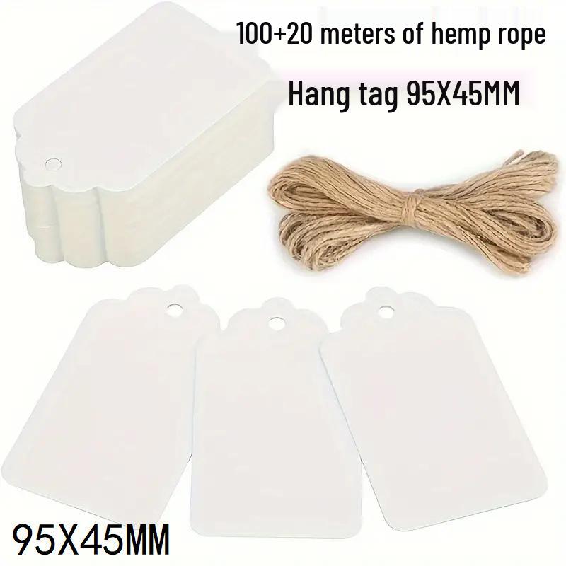 Kraft Paper Hang Tags & Bookmarks - 100 Pcs + 20m String: Small Thank You Cards for Gifts & Jewelry