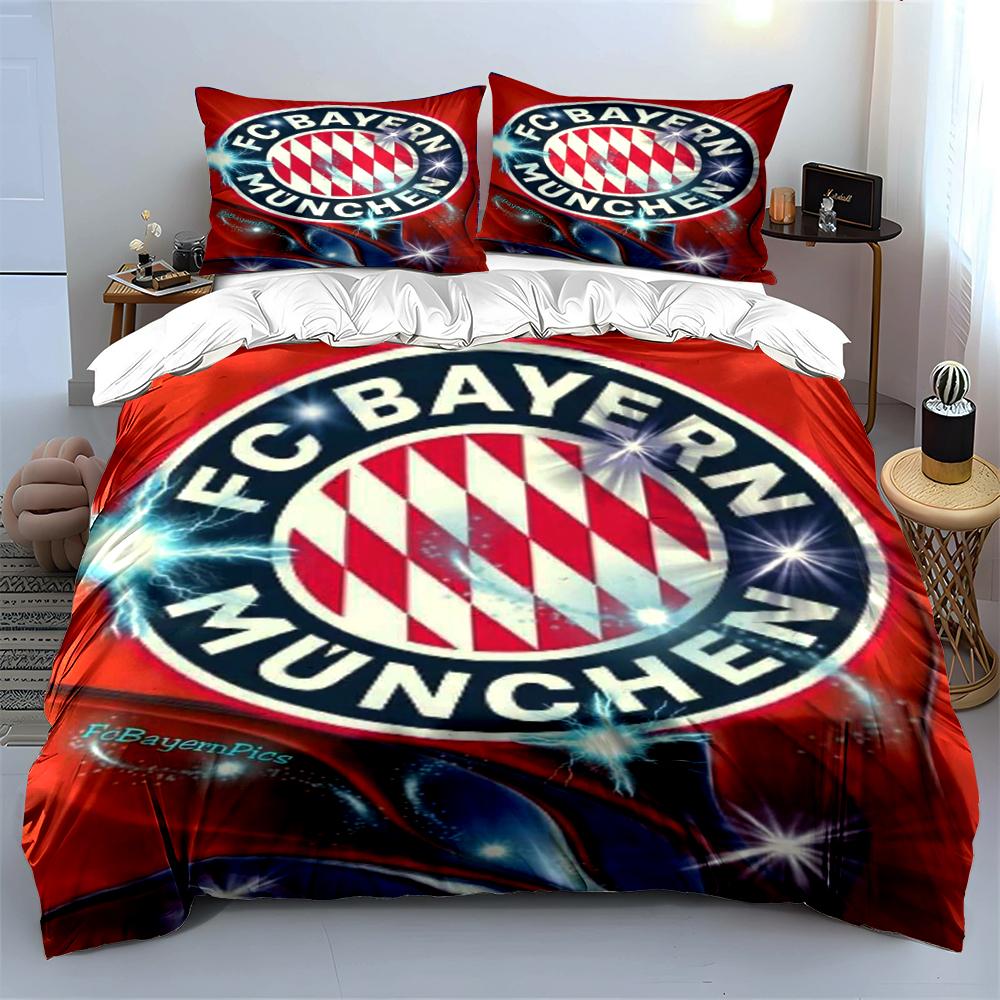 Bayern Mnichov Logo Povlečení Sada Povlečení Povlak na přikrývku Sada Povlaků na přikrývku Povlaky na polštáře Domácí dekorace (1 * Povlak na peřinu 2 * Povlaky na polštář, bez náplně do peřiny)