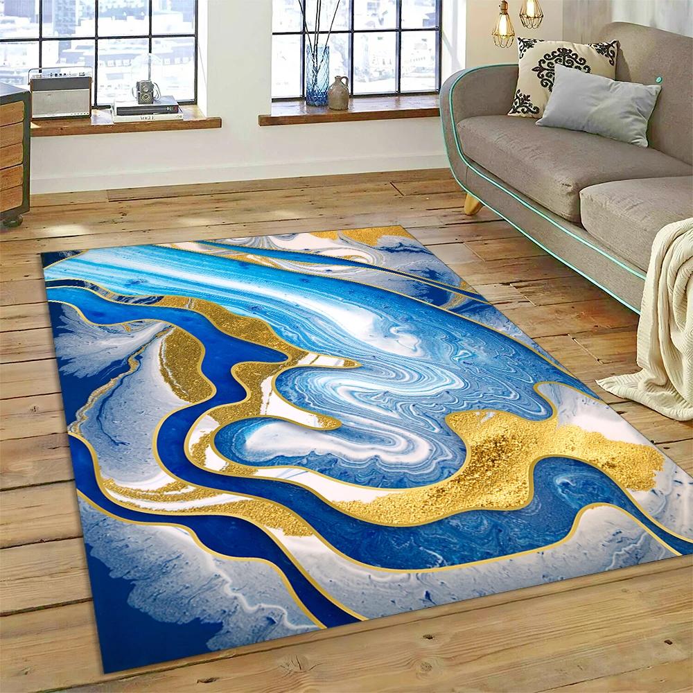 Dream Colour Splendid Marble Gold Nordic Rug for Home Living Room Bedroom Sofa Doormat Kitchen Decor Mat