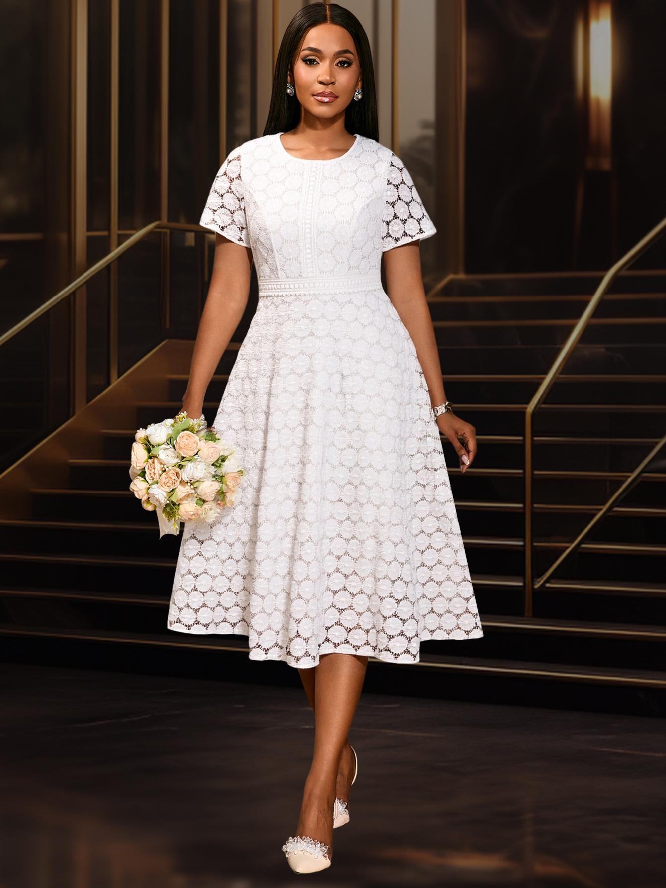 

Оранжевое платье А-силуэта с круглым вырезом, кружевной вставкой, элегантное, с короткими рукавами, пэчворк, миди, повседневное, для вечеринки, для гостя на свадьбе 4XL оранжевый