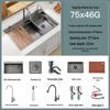 Black Nano 304 Stainless Steel Kitchen Sink: Large Single Bowl Vegetable Washing Basin