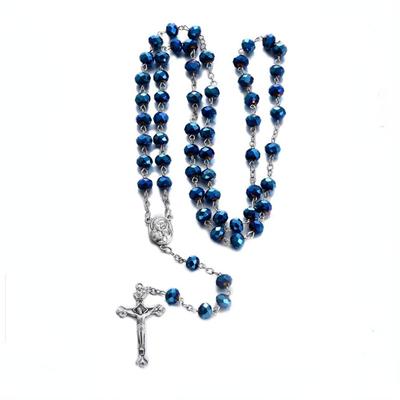 Collana con Rosario con Crocifisso di Gesù Preghiera Cattolica Regali Rosario a Croce per Uomini e Donne