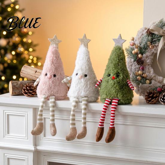 Cozy Aesthetic Room Accents Christmas Tree Plush Ornament with Dangling Legs Cute Soft Stuffed Figure Festive Figure Doll for Home Living