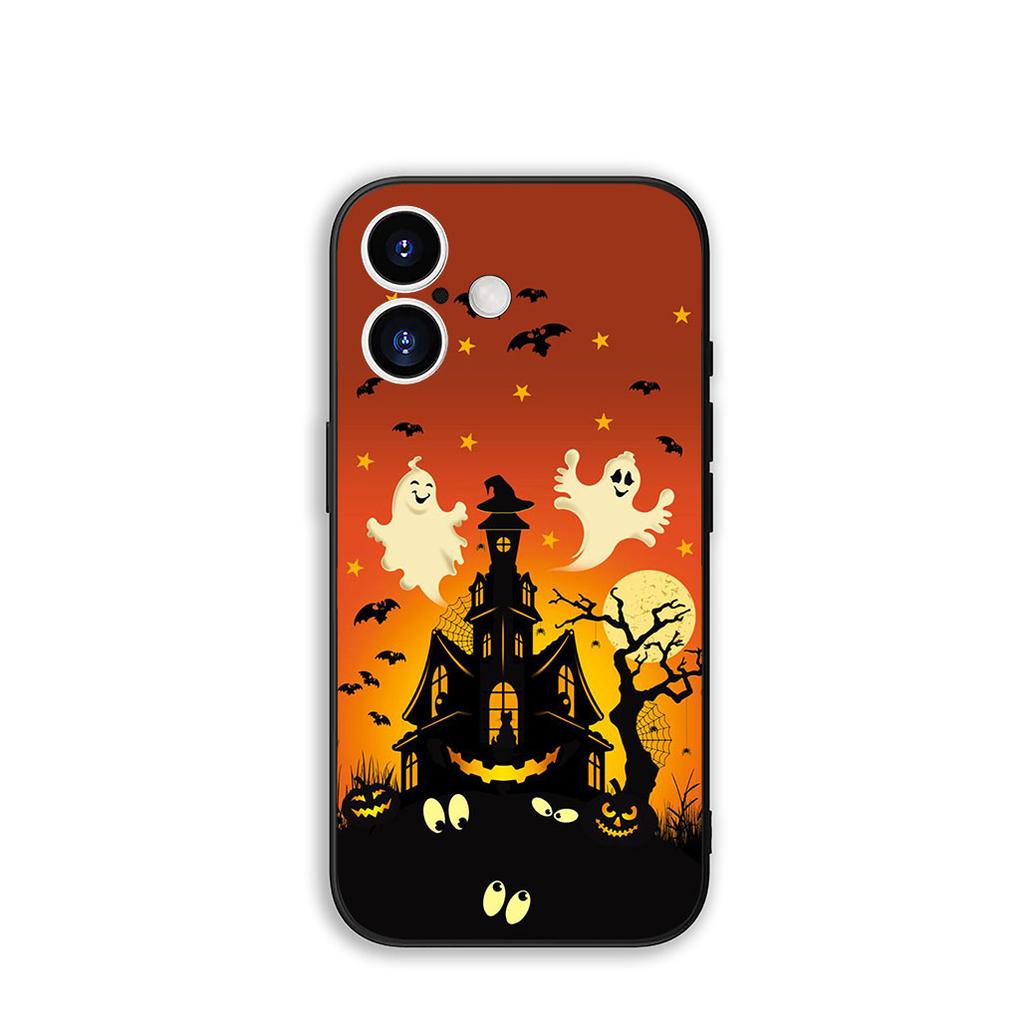 for Apple iPhone 16 15 14 Plus 13 12 Mini 17 Pro Max + ProMax 16E Air 15+ Cover Case Little Ghost With H-Halloweens Pumpkin