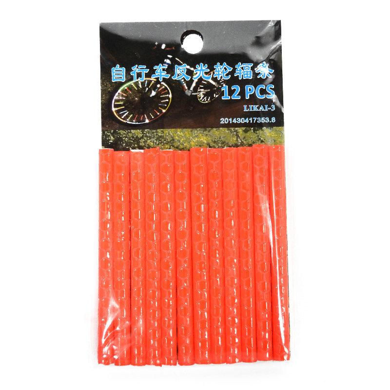 12Pcs Bicycle Lights Wheel Rim Spoke Clip Tube Safety Warning Light Cycling Bike Strip Reflective Reflector Bicycle
