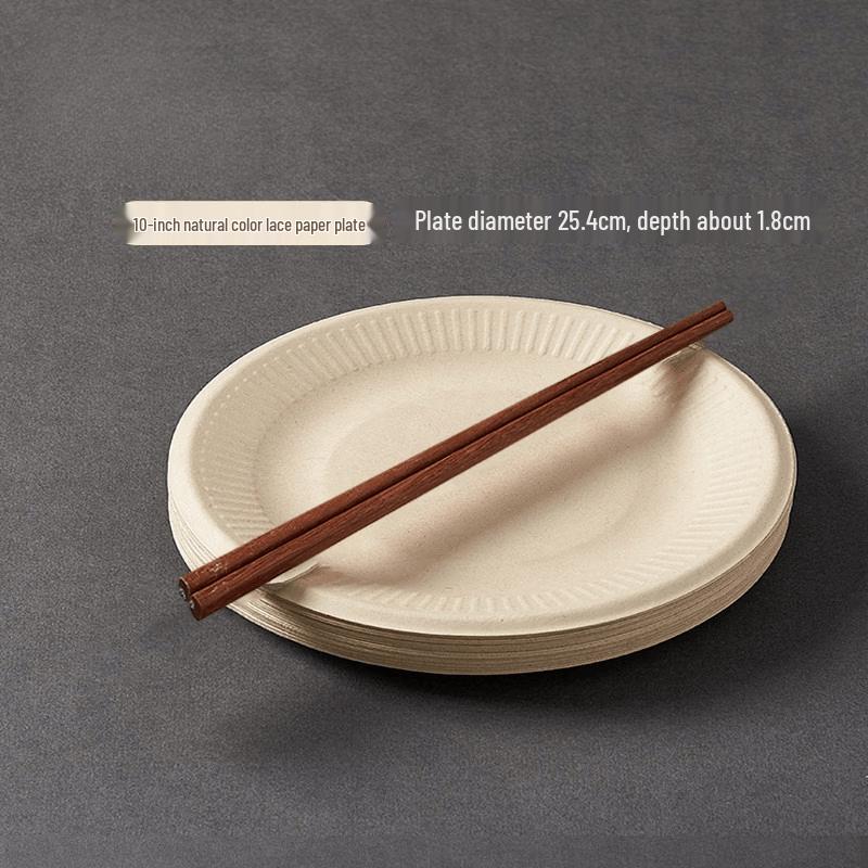 Disposable 10-inch Natural Lace Paper Plates
