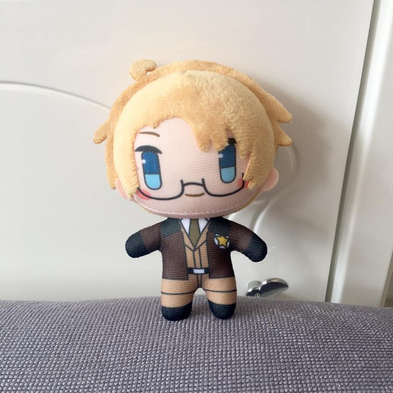 10cm Achsenmächte Plüschpuppe Schlüsselanhänger Hetalia Arthur Kirkland Alfred F Jones Wang Yao Schlüsselanhänger Requisiten Weihnachtsgeschenk