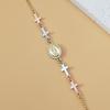 Popular Round Bead Virgin Mary Unisex Pendant Bracelet with Cross Charm - Light Luxury Jewelry