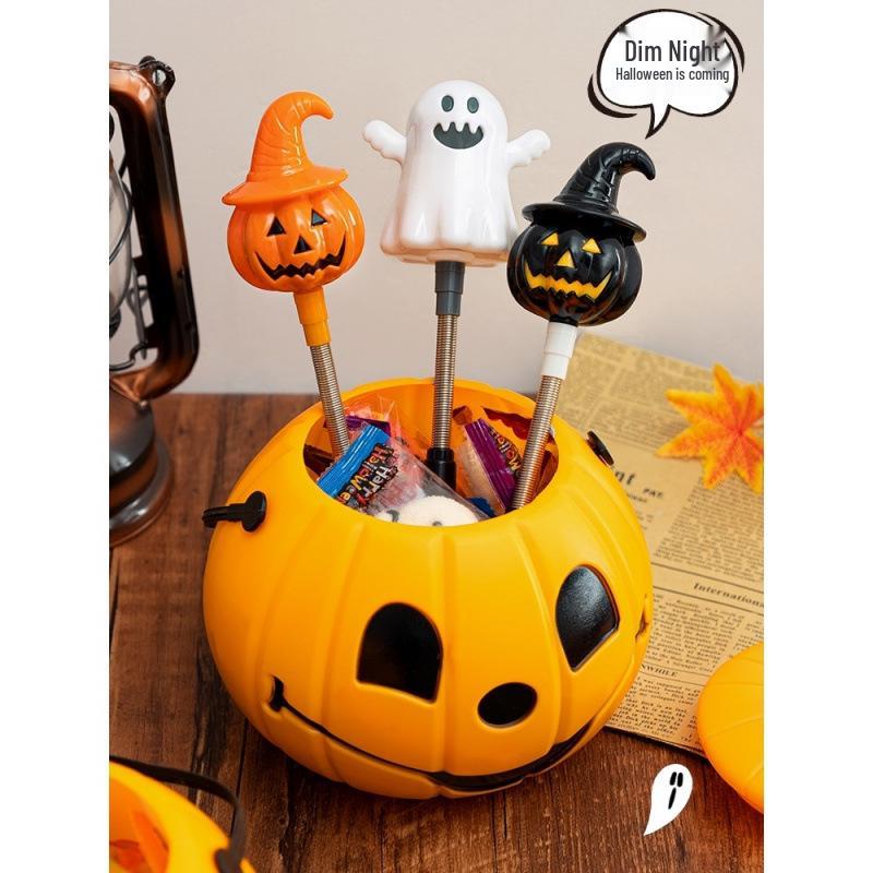 Halloween Pumpkin Lantern Hand-Crank Light-Up Stick for Kids - Festive Decoration and Gift