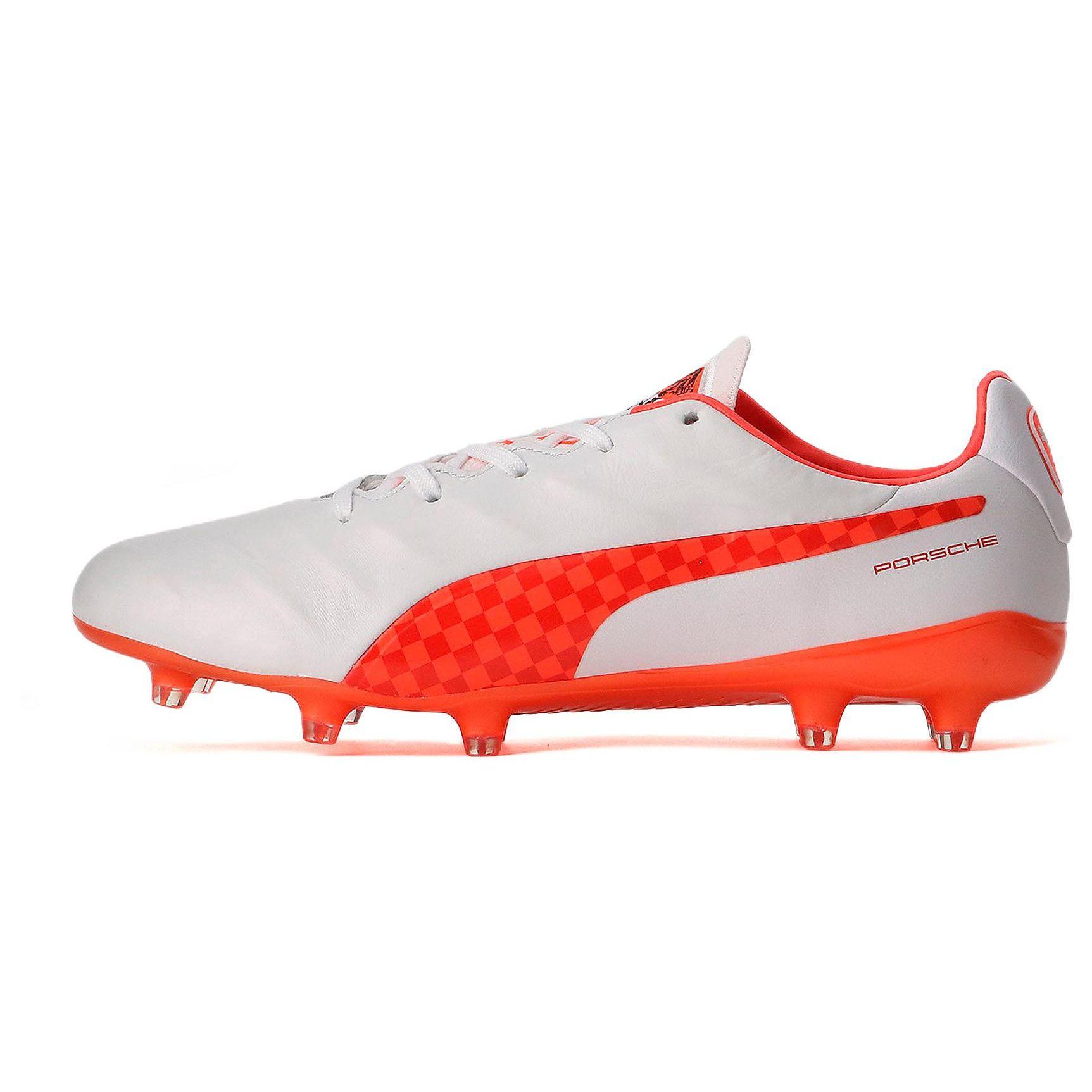 

Puma King Platinum 21 Rally FG/AG Fabric Low-Top Soccer Shoes Men Soccer Shoes White Orange 107109-01 43