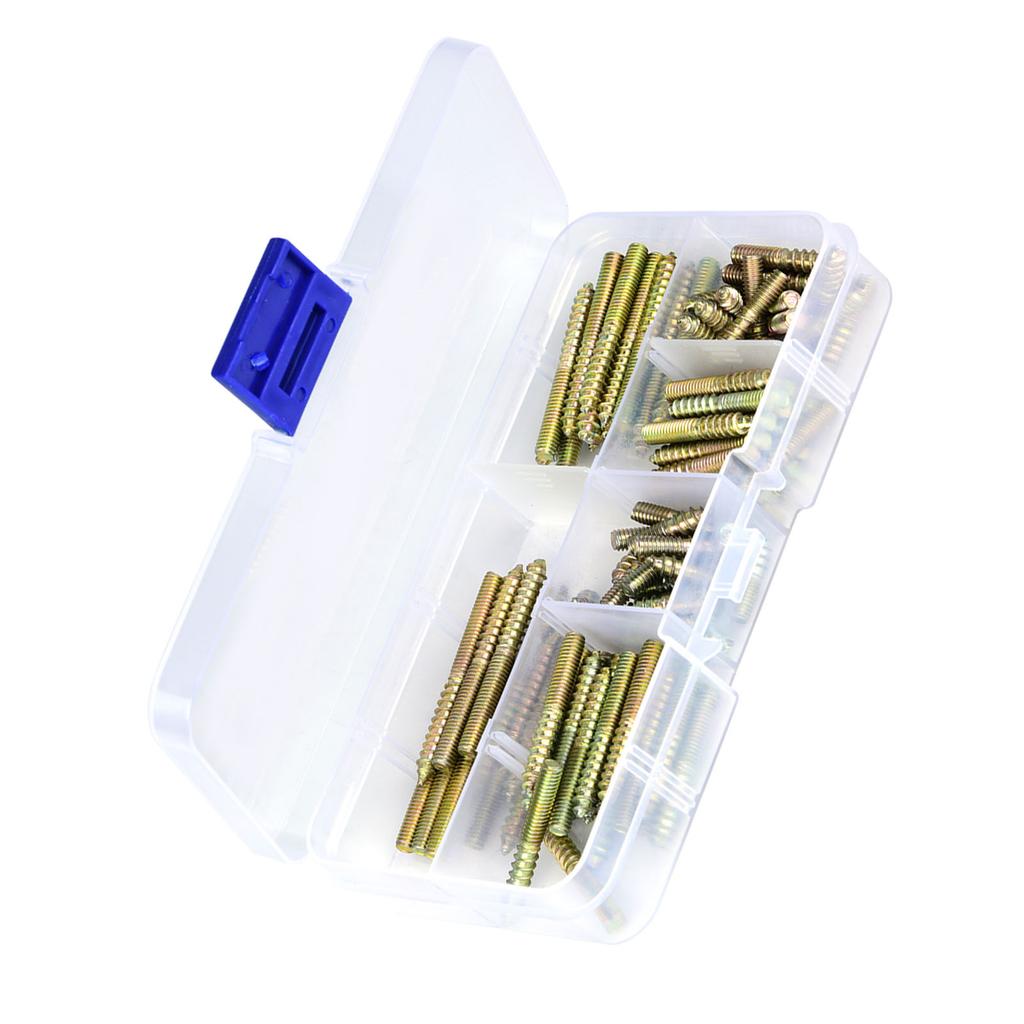 110pcs M4 Dowel Screw Woodworking Furniture Connector Double Ended Screw Hanger Bolt