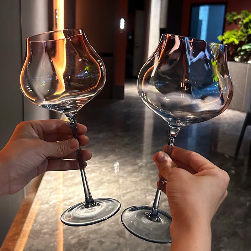 750ml Set of 2 pieces Large Volume Gradient Red Best Wine Glasses Burgundy Bordeaux Wine Glasses High-end Crystal Glass Barware