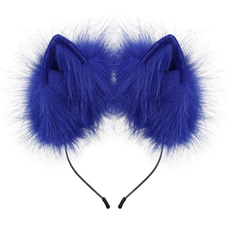 Plush Simulation Handmade Animal Ear Headband, Plush Dress Up Wolf Ear Headband Cosplay Play Lone Wolf Hair Accessories