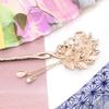 [MiaoMiao] Kanzashi (hairpin) - Single Piece - Japanese Style - Formal Kimono, Yukata, Etc. - Metal - Peacock Design - Crystal - Pink Gold - Hair