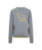 Antomas Spaceship Double Sleeve Round Neck Knit Women'S - Gray