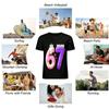 Macaron Style Number 67 Print Casual Tee For Adults Kids Pure Cotton T-shirt
