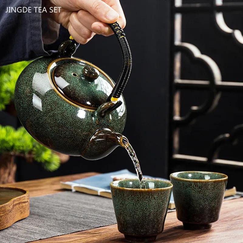 750ml Kiln Ceramic Teapot Home Office Beauty Tea Set Large Capacity Filter Tea Infuser Chinese Tea Ceremony Accessories