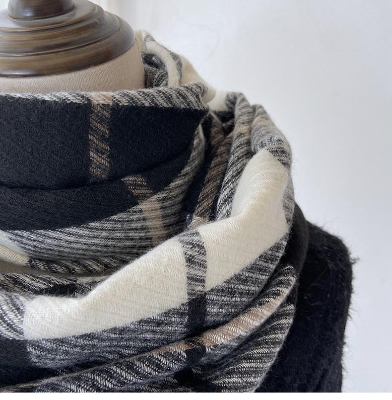 Schal Damen Winter Imitation Kaschmir Quaste Schal Vielseitig Warm Verdickt Schal