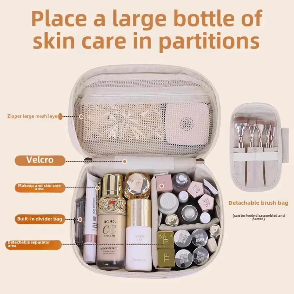 Luxury Pu Leather Large Capacity Women Cosmetic Bag Travel Makeup Organizer Pouch Tote Tolietry Zipper Storage Bag For Gift