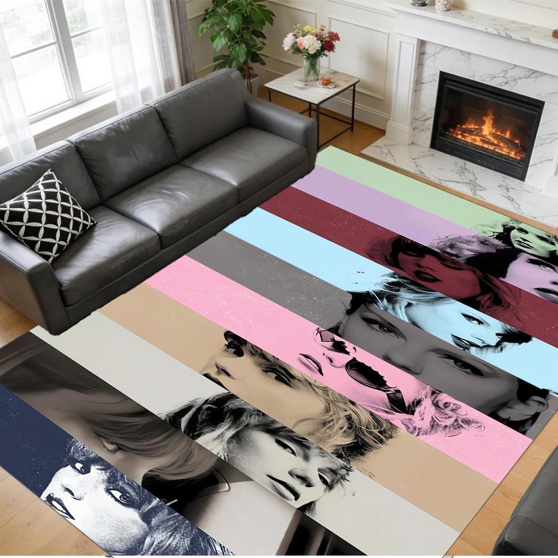 Tappeto in Velluto Cristallo Peluche Stampa Taylor Swift Anti?Indumenti da notte?Tappeto da Pavimento Resistente per Decorazione Domestica Interna