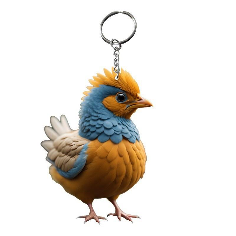 Keychain Cartoon Chicken Bag Charm Car Pendant Halloween Christmas Decoration