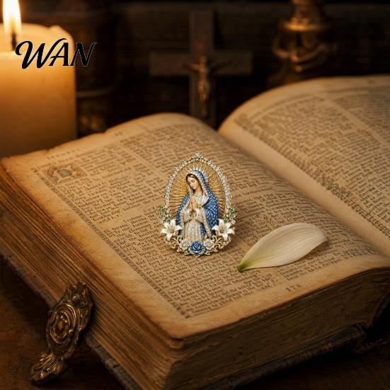 Religious Safety Pin Buckle Sacred Heart of Jesus Brooch, Christian Confirmation with Enamel Finish, Jewelry Gift for Women Men Devotional Keepsake