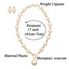 3 Stück/Set Faux-Perlen-Dekor Halskette Ohrring Armband Anzug Elegant Kurze Schlüsselbeinkette Halskette Alles Passende Schmuckaccessoires