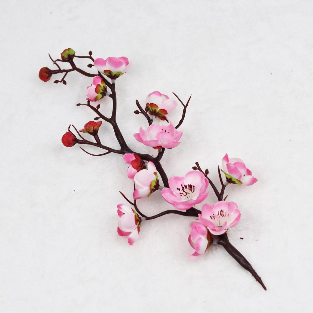 Peach and Plum Blossom Artificial Winter Bouquet for Indoor Decoration
