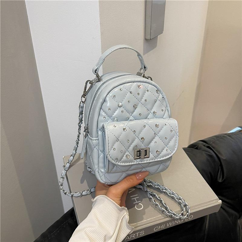 Exquisite mini backpack bag women's new fashion diamond chain bag versatile travel small backpack