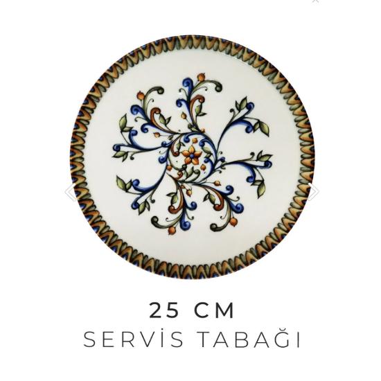 24 Parça 6 Kişilik Barok Bahar New Bone Porselen Yemek Takımı - Çorba Servis Yemek Tabağı Seti