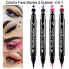 2 In1 Eyeliner Stamp Liquid Eyeliner Pencil Waterproof Quick-Dry Double Head Stamps