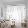 Sheer Embroidered Curtains Voile Window Scrim Light Filtering Not Transparent for Living Room Balcony Decor