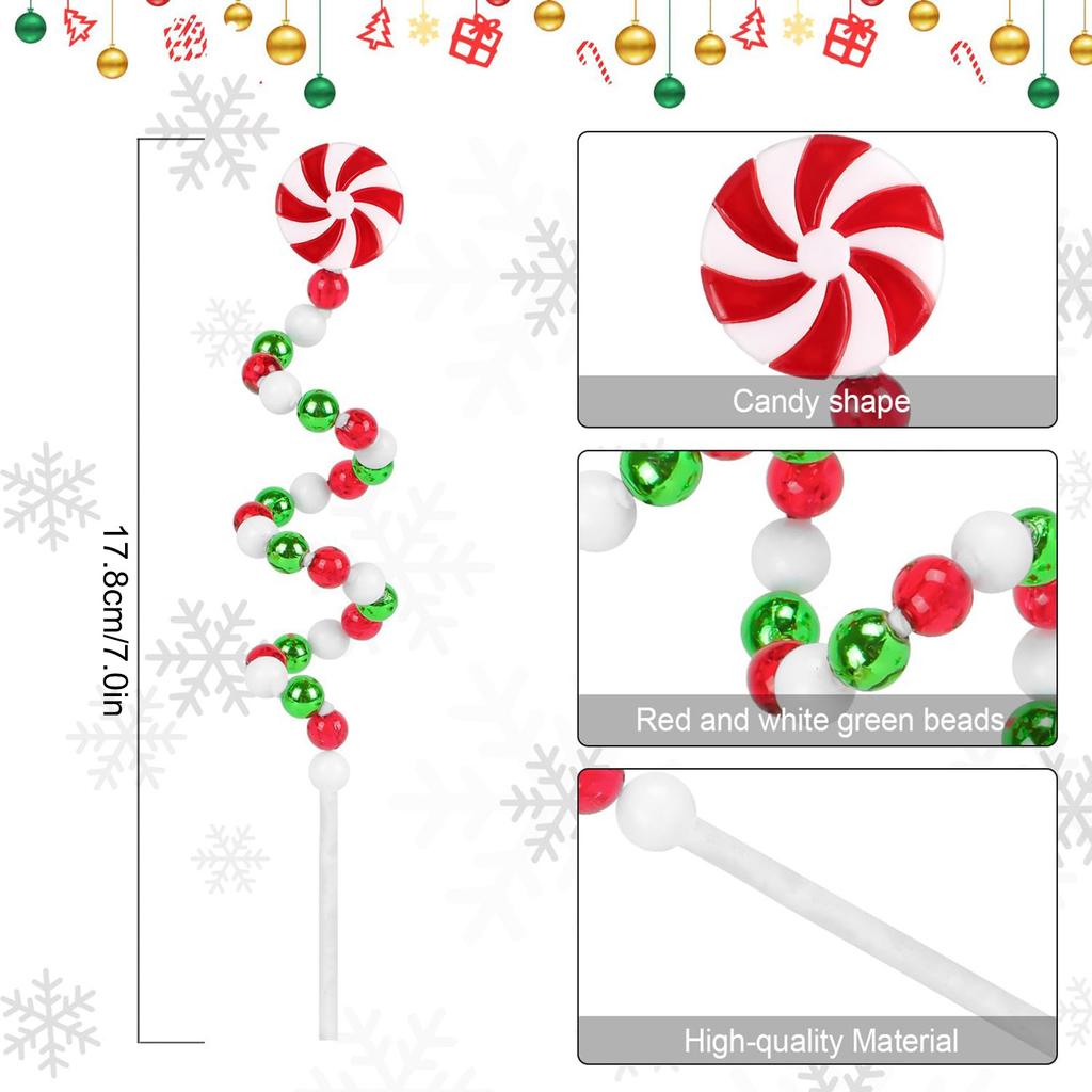 Christmas Curly Candy Cane Pick with Arbitrary Change of Form Design for Wedding Christmas Eve New Year