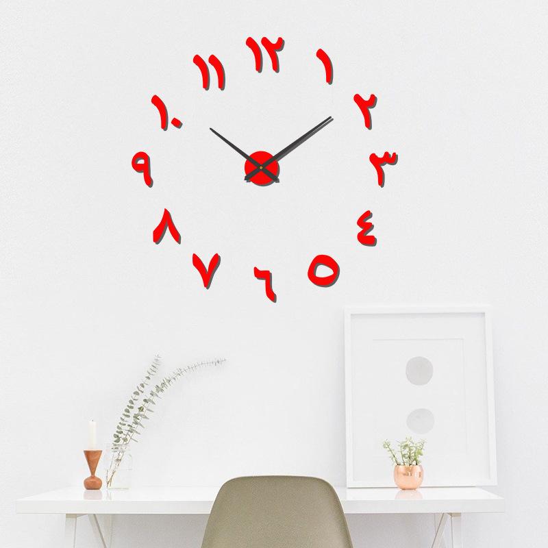 Creative Acrylic Diy Wall Clock Home Punch-free Wall Sticker Clock Living Room Clock Modern Simple Silent Wall Clock