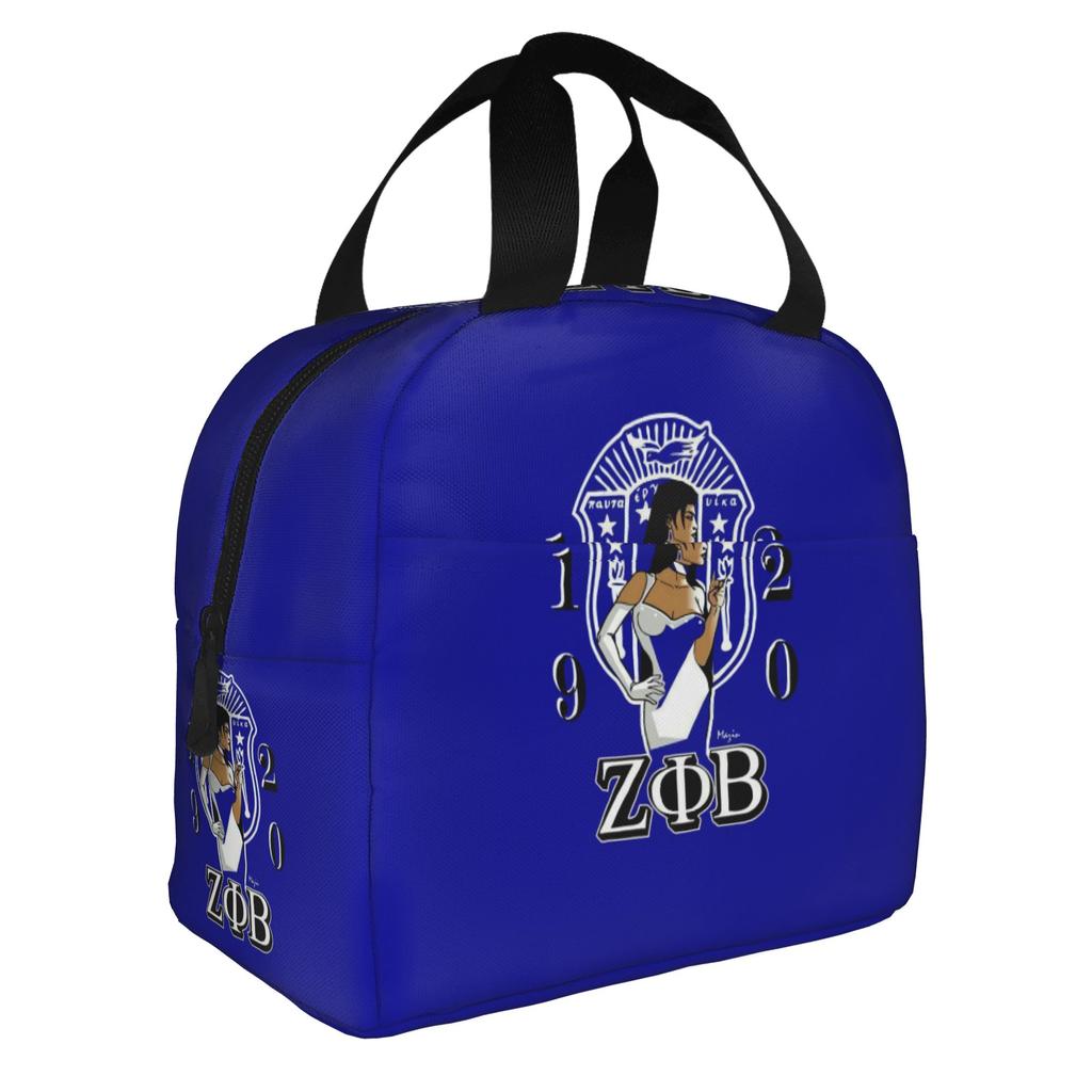 Zeta Phi Beta Sorority Logo Insulated Lunch Bags for School Office Greek Letter1920 Leakproof Thermal Cooler Bento Box Women Men