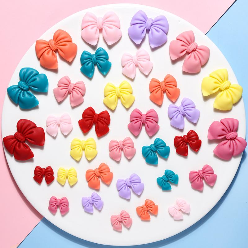 Simulation Bow Resin Accessories,10pcs Frosted Bow Tie DIY Handmade Mobile Phone Case Accessories,Material Package Accessories.