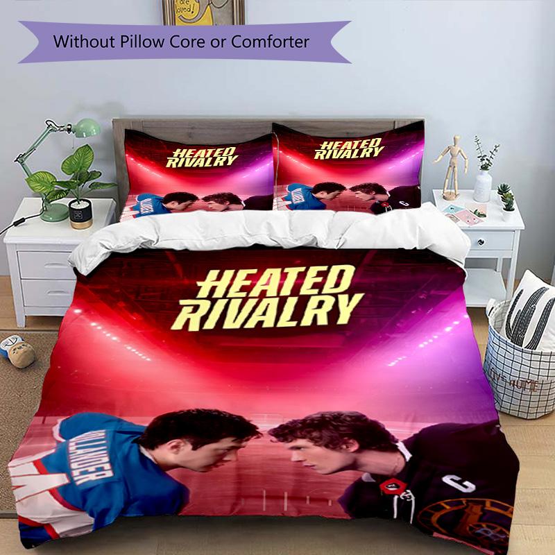 3pcs Duvet Cover Set (1*Duvet Cover + 2*Pillowcase, Without Core), Heated Rivalry Print Bedding Set, Bedroom Decor, All‑Season, Birthday Gift