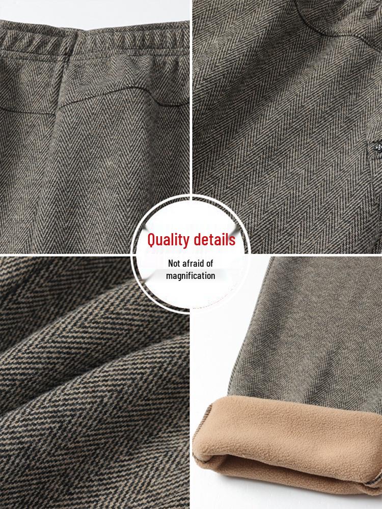 Mom's New Style Plus Size Spring & Autumn Loose Pants for Middle-aged & Elderly Women - Thick Velvet for Fall & Winter