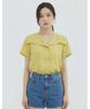 VANAKE Big Collar Double Button Short Sleeve Blouse_Vb35Blud01Z
