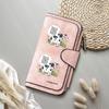 Cute Cow Printed Long Wallet Fashion Casual Card Holder Portable Faux Leather Purse for Women