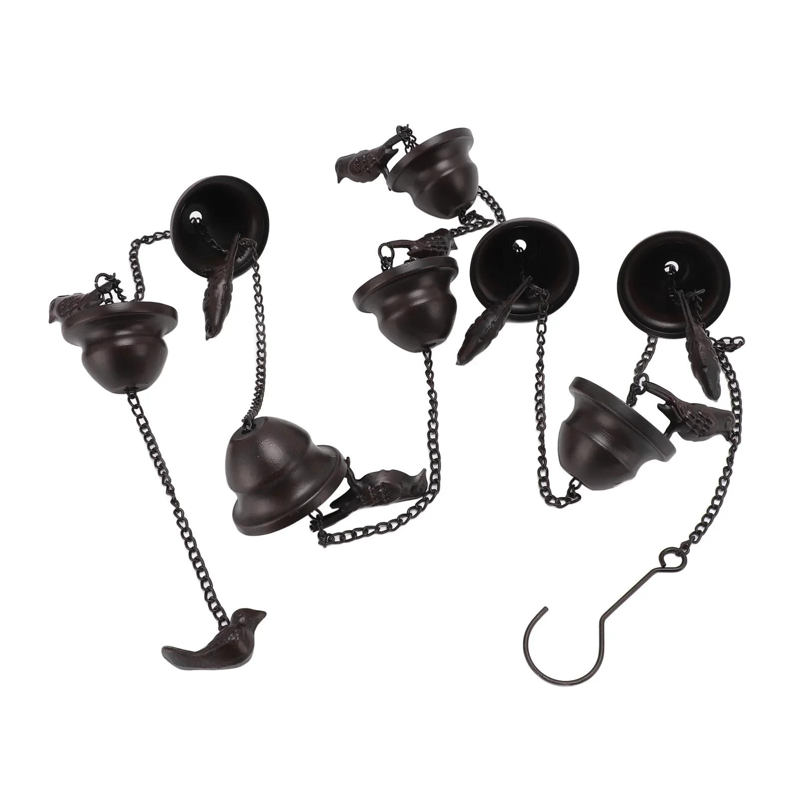 

7.9ft Birds On Cup Rain Chain For Gutters Decorative Rain Chimes For Outside Vintage Garden Rainwater Diverter Catcher Chains