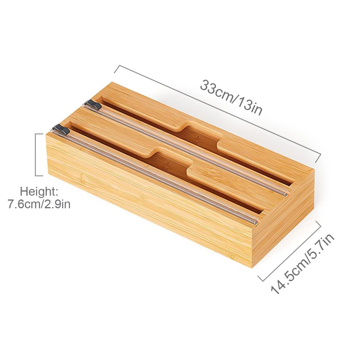 

Диспенсер для пластиковой пленки Leeseph из бамбука и дерева с выдвижным резаком, 12-дюймовый диспенсер для пищевой пленки из алюминиевой фольги для хранения на кухне