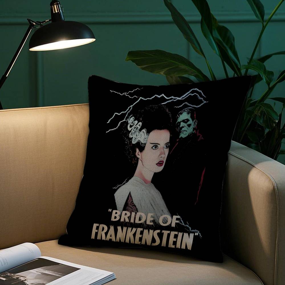 Bride of FFrankenstein Pillow Case Short Plush Print Cushion Cover Square Throw Pillow Covers Sofa Home Decor