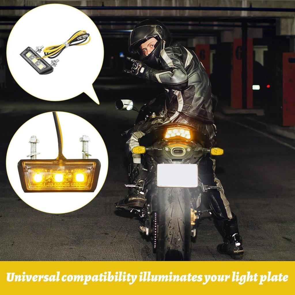 Motorcycle Tail Light Motorcycle License Plate Driving Light Quick-Release Vibration-Resistant Rear Lamp Waterproof Brake